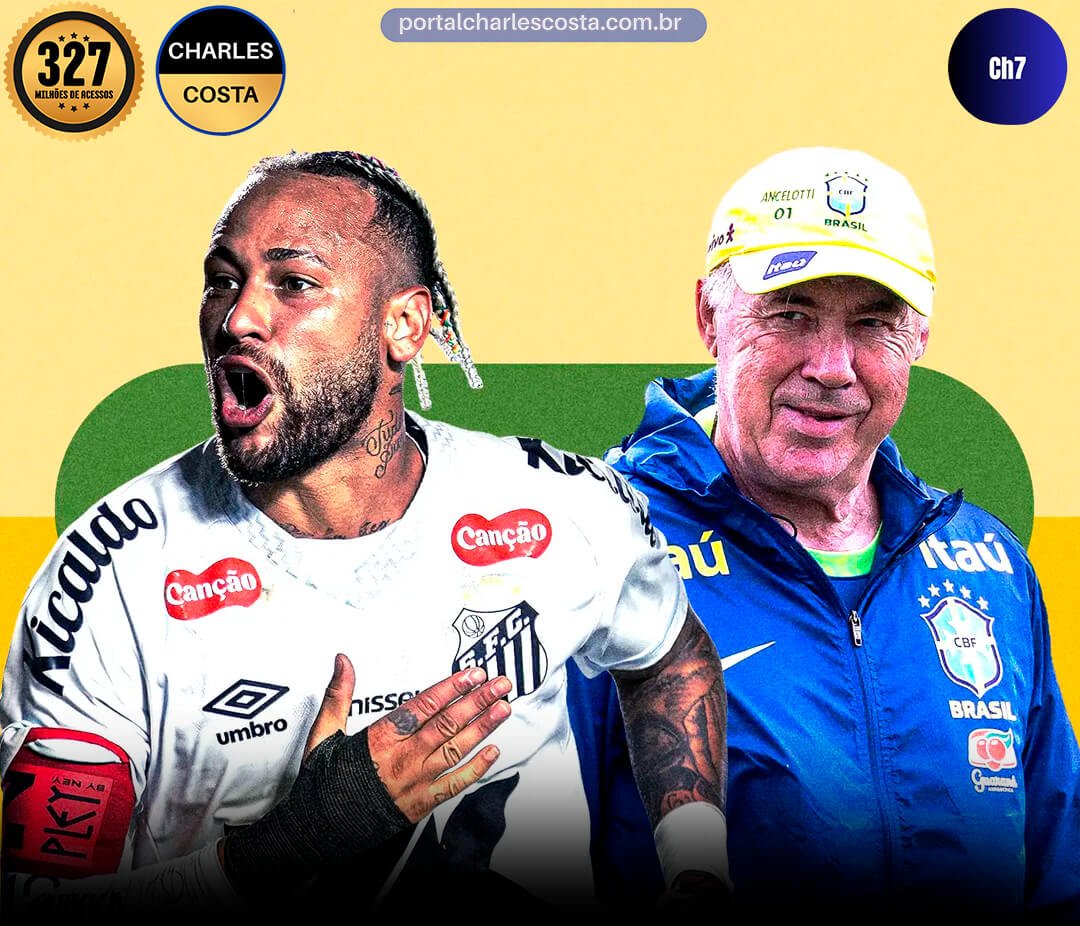 Ancelotti de bone e Neymar com cabelo inusitado