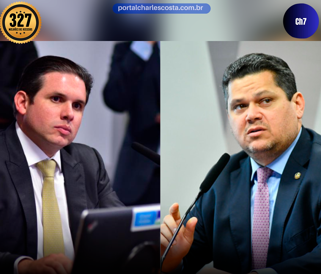 Alcolumbre e Hugo Motta em evento do Planalto