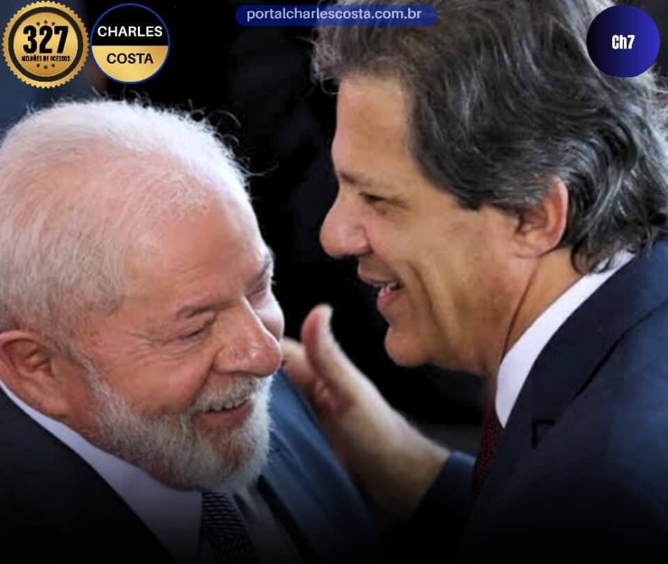 Lula e Haddad sorindo