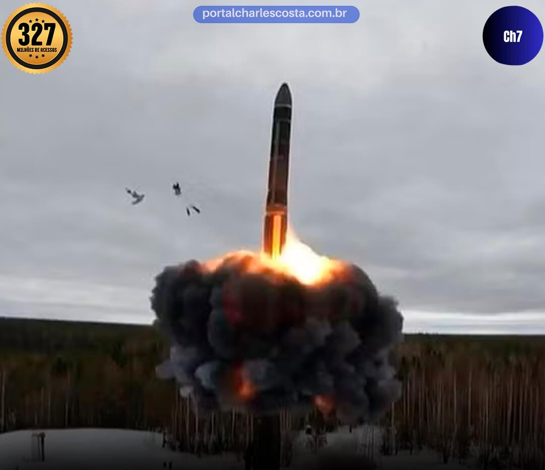 míssil em campo sendo lançado