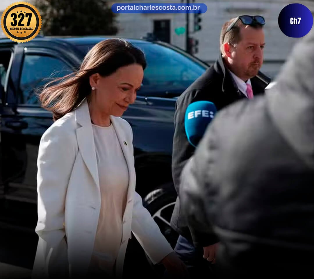 maría corina machado chega à casa branca para encontro com trump (1)