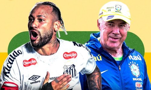Ancelotti de bone e Neymar com cabelo inusitado