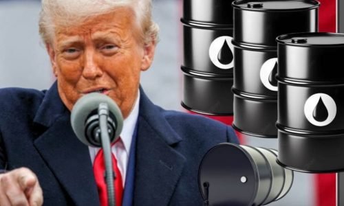 Discurso de Trump ao fundo barris de petróleo