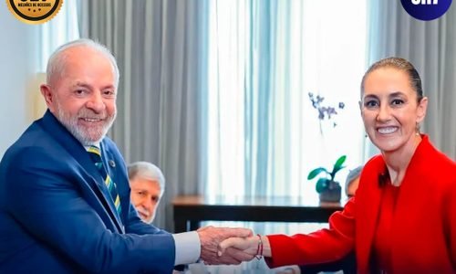Lula cumprimente presidente do México, Claudia Sheinbaum